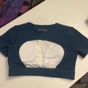 Nvgtn Workout Cropped Top in Navy Blue size medium